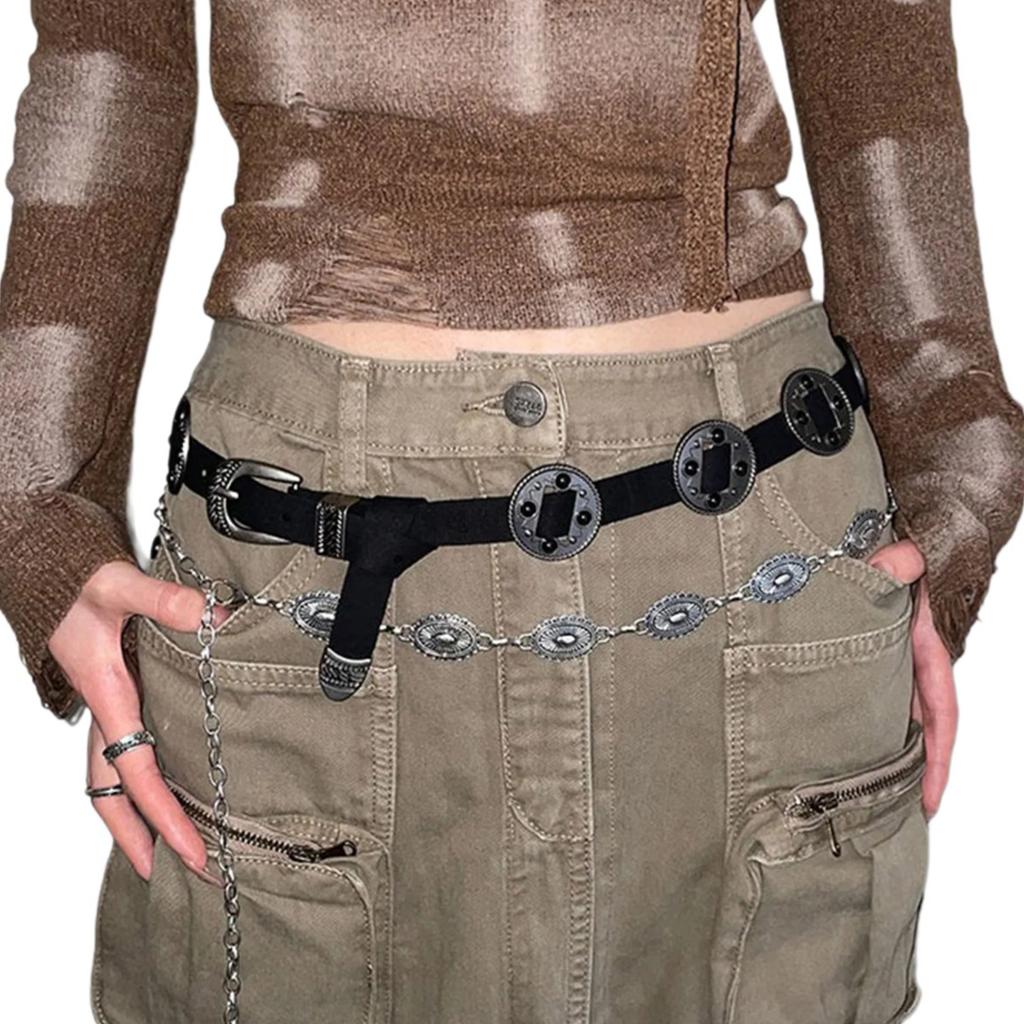 Bohemian Waist Belt for Pants Skirt Pin Buckle Waistband Vintage Carved Buckle Belt for Jeans Pants Waist Accessories