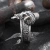 Vintage Punk Style Skull Sheep Head Ring Hip Hop Personalized Motorcycle Opening Adjustable Skull Ornament for Men and Women