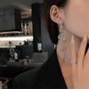 Wedding Rhinestone Women Dangle Earring Long Tassel Crystal Drop Earrings Snake Shape