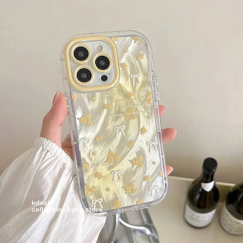 Spring and summer full screen small floral application Apple 11Promax mobile phone case 11pro feather puff case IMD fine hole