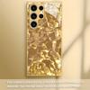 Electroplated Gold Phone Case for Samsung Galaxy S26 S25 S24 S23 S22 Ultra Plus, Made of Tempered Glass with Gold Pattern.