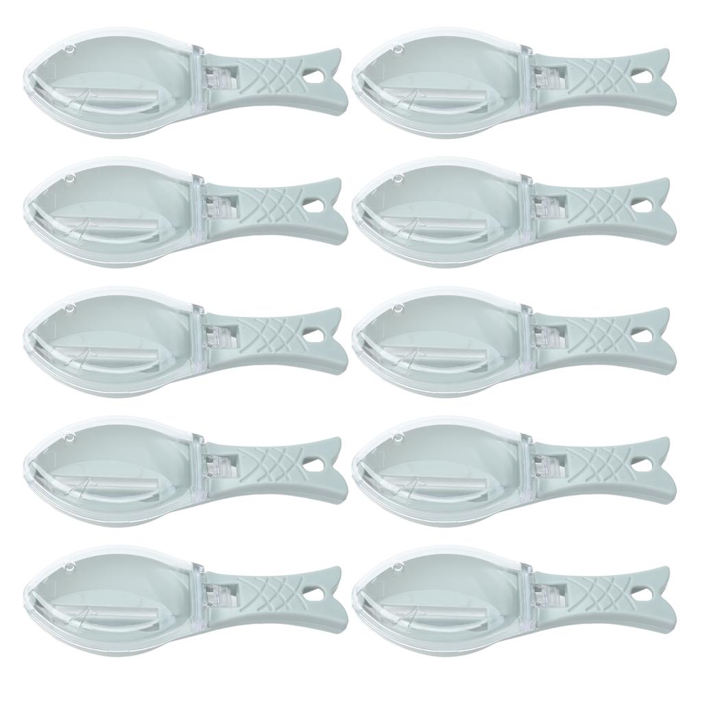 10Pcs Fish Scale Remover Portable Hand Held Hangable Compact Efficient Fish Scaler Brush for Kitchen Restaurant