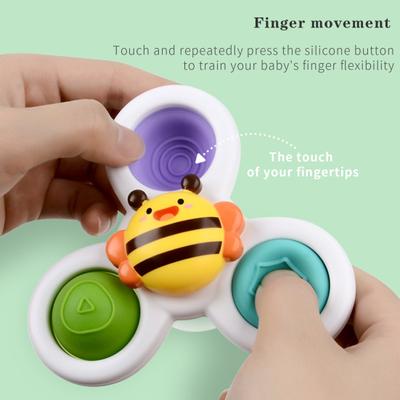 EDC 3Pcs Spinner Lovely Flower Βεντούζα Παιχνίδι μπάνιου με Spinning Top