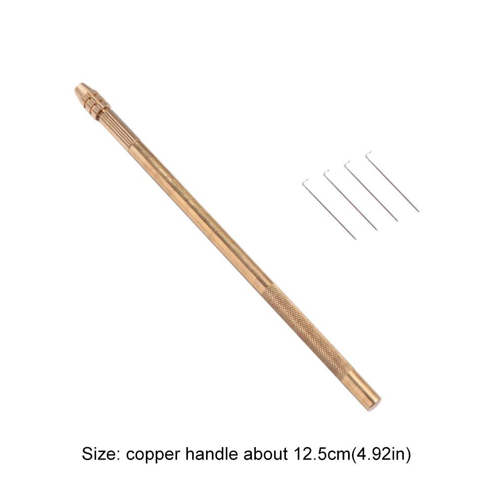 5pcs/set Copper Handle Lace Wig Needles Durable Wig Making Kit Ventilating Needles  DIY