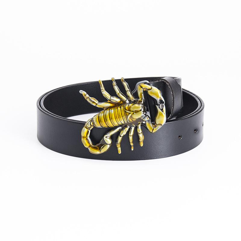 Модный мужской ремень Harajuku Accessories Персонализированный мужской ремень из коровьей кожи в готическом стиле 100cm