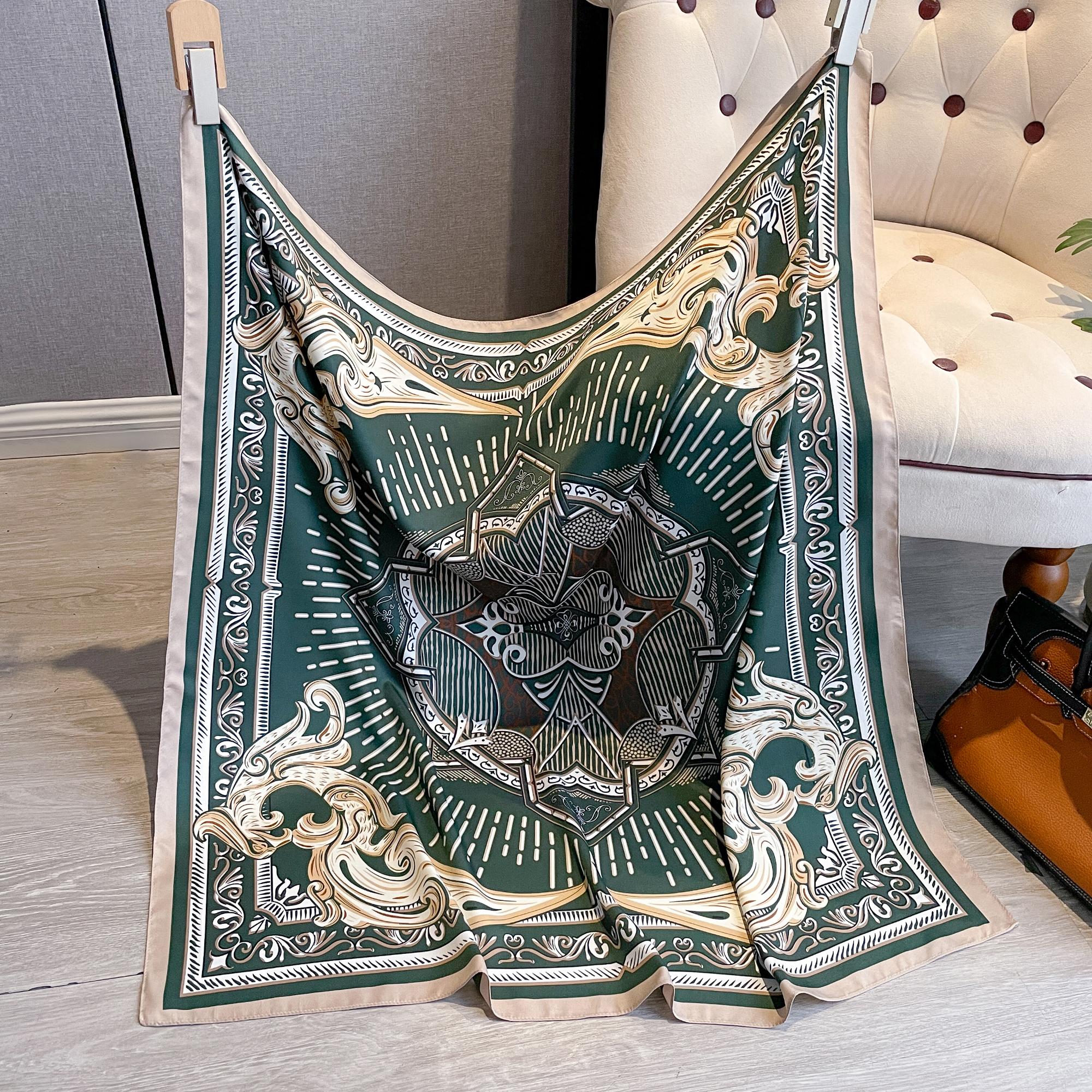 

90*90 см шелковые шарфы женские принт твил квадратная голова хиджаб дамский роскошный платок бандана женский кашне шифон фуляр лента