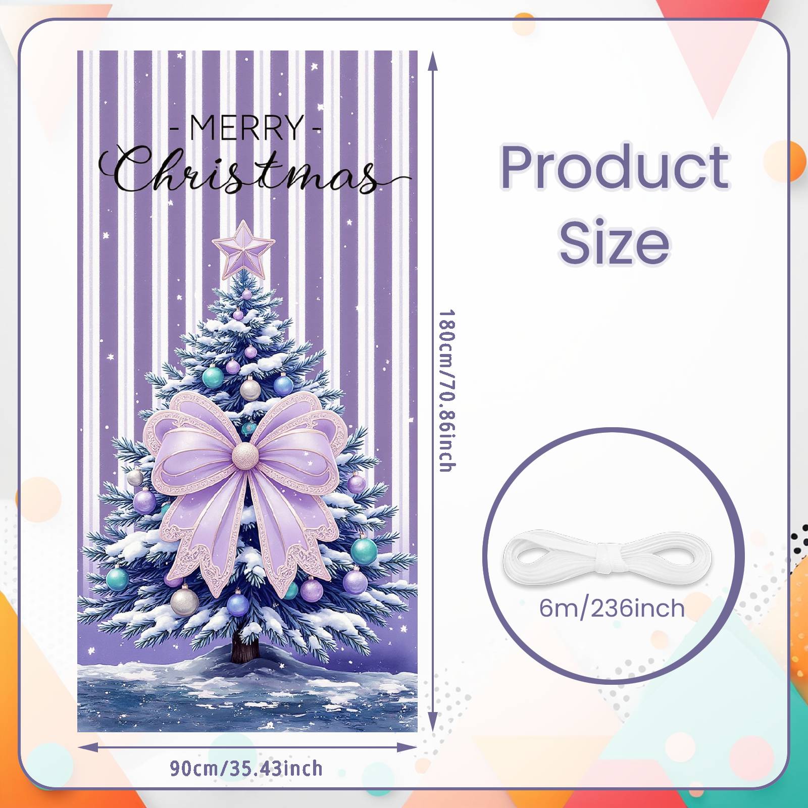 

Merry Christmas Banner Purple Theme Christmas Decoration Display Christmas Banner Holiday Backdrop For Indoor Event Winter Xmas