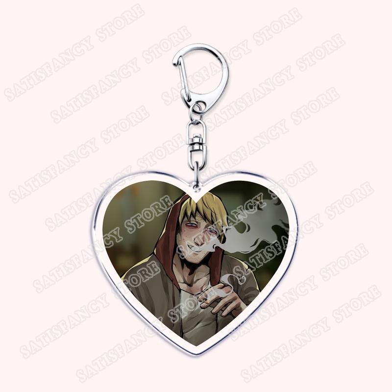 YKMET Game Love Boyfriend To Death Heart Shape Keychain for Accessories Pet Strade Ren Keyring Jewelry Friends Fans Gamers Gifts