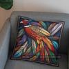 2D Colorful Pheasant Stained Glass Style Pillow Cover Pattern Cushion Cover Suitable For Sofa Bedroom Car Pillow Cover