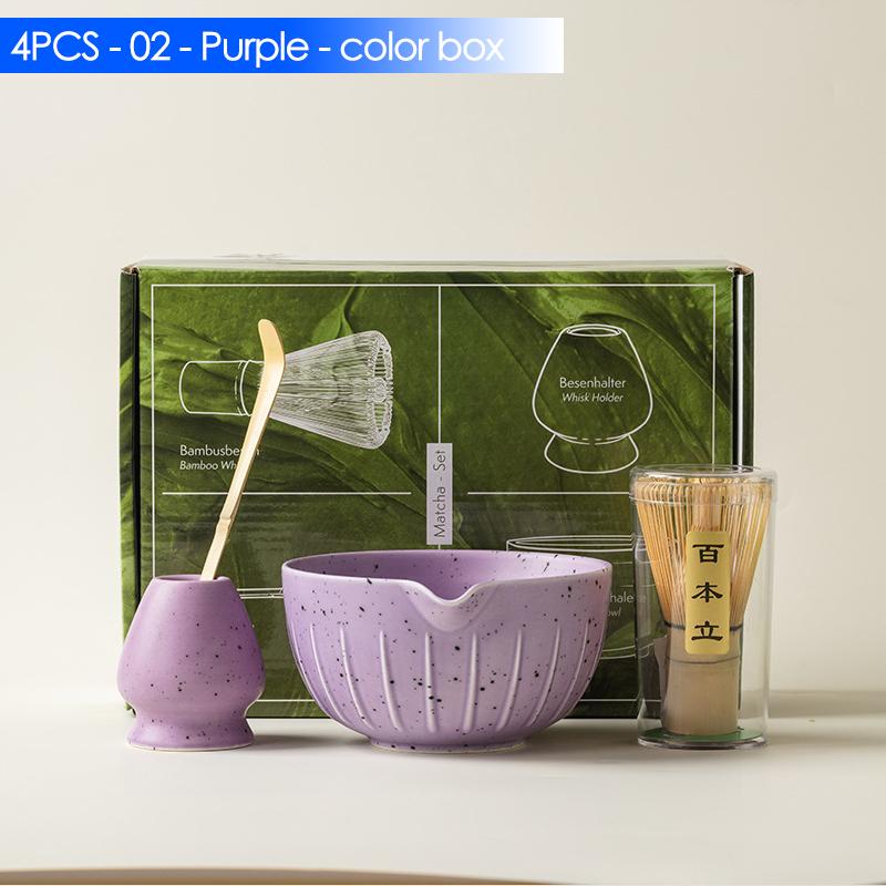 4/6/7PCS Japanese Matcha Set with Ceramic Bowl Bamboo Matcha Whisk and Tea Scoop for DIY Tea-making Tools Accessories