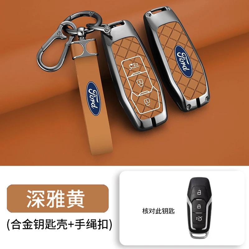 Car Sticker 2025 Hot Zinc Alloy Car Smart Key Case Cover Shell for Ford Focus 3 4 Ranger S C Max Explorer Edge Mustang Fiesta Mo