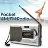 DC 3V Mini AM/FM Radio World Receiver Slim Pocket Antenna Radio World Receiver Speaker Universal Silver