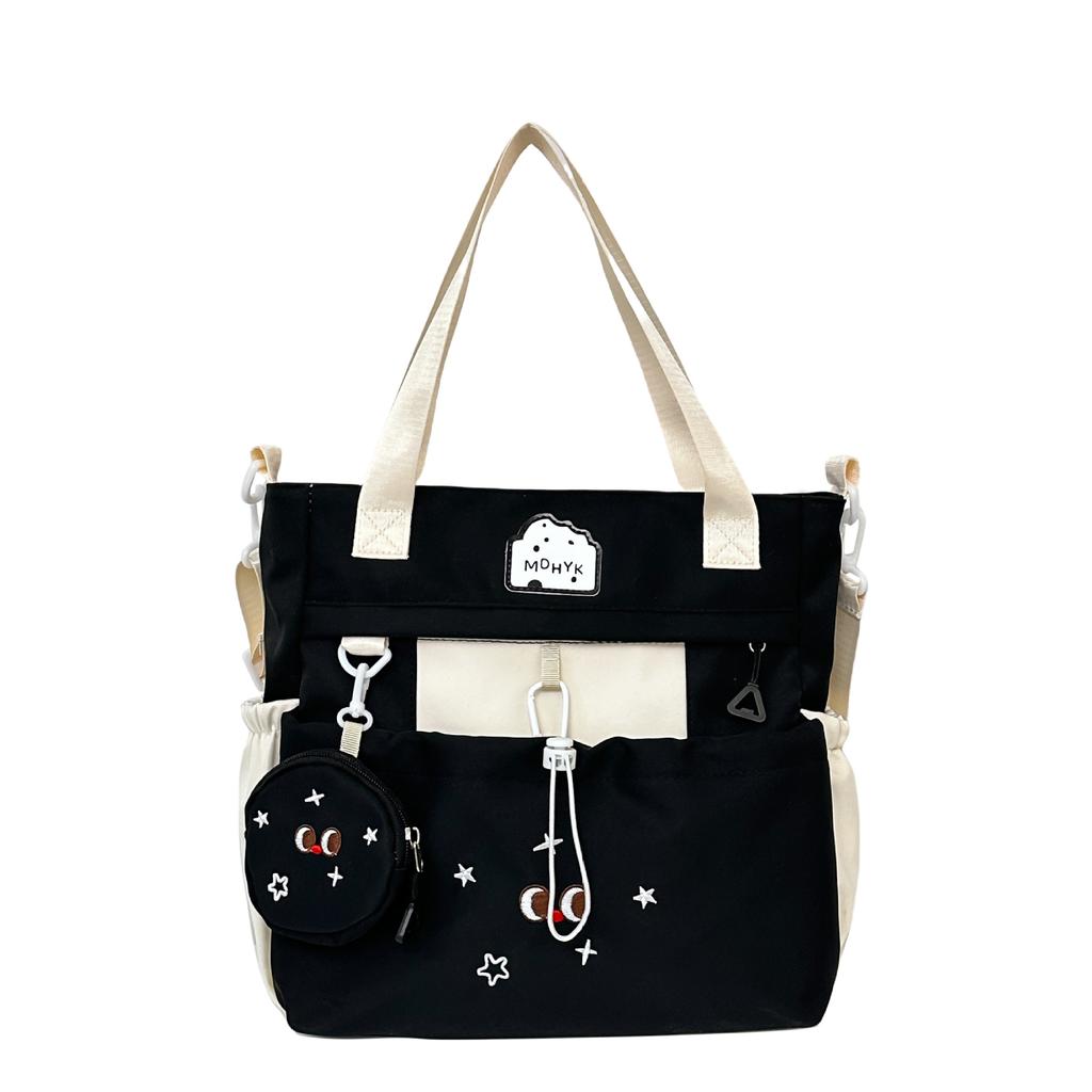 School Bag 2025 New Korean Version Large-capacity Student Make-up Bag Simple Leisure College Style Handbag Versatile Backpack