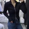 Sporty Slim-Fit Women's Cardigan Jacket - 2025 Autumn Korean Style Trendy Top