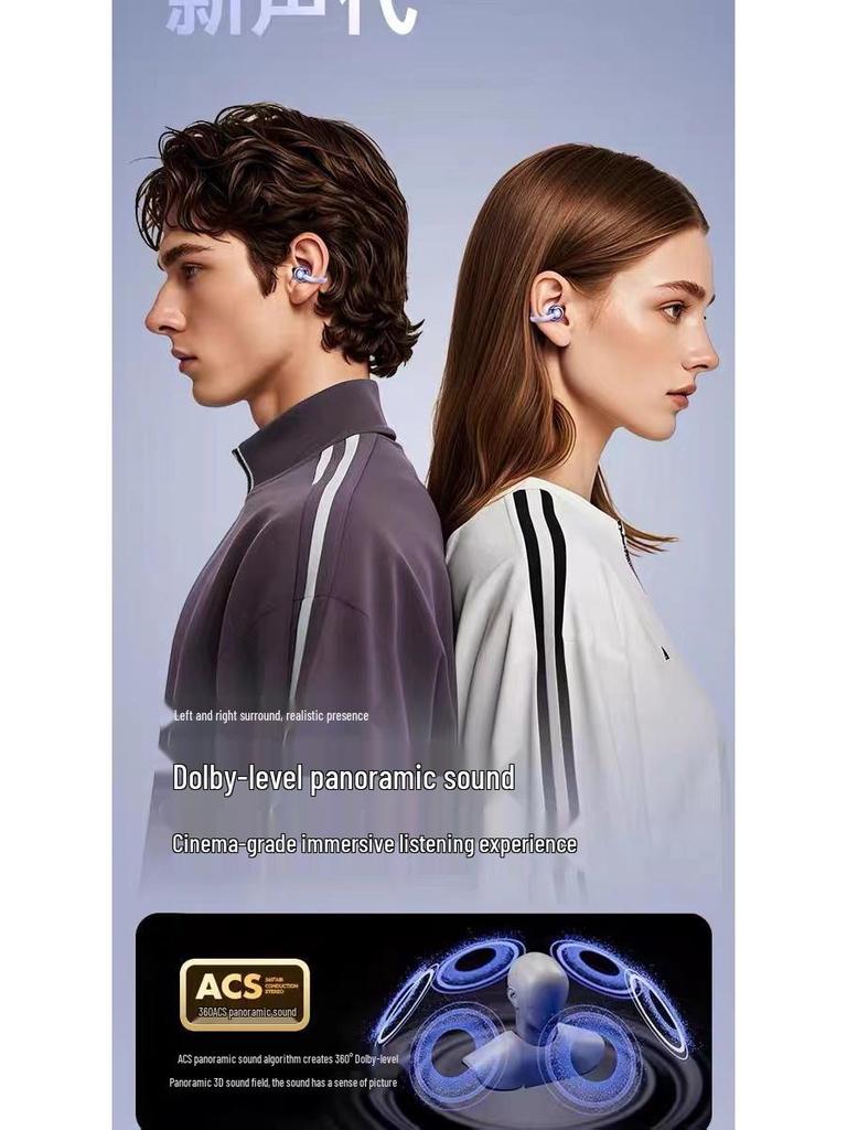 2025 M91 Wireless Earclip Bluetooth Headphones: In-Ear, Bone Conduction, Long Battery Life