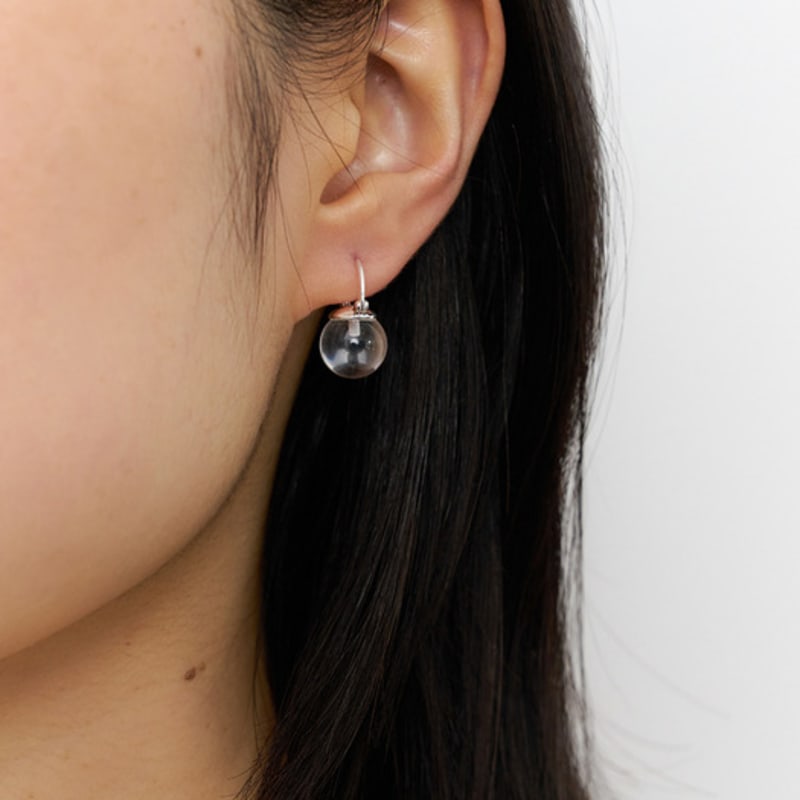 Geegee [silver925] Clear Ball Drop Earring