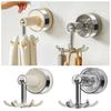 Wall Mounted 360° Rotating Folding Hook Hanging Kitchen Utensil Holder  Kitchen