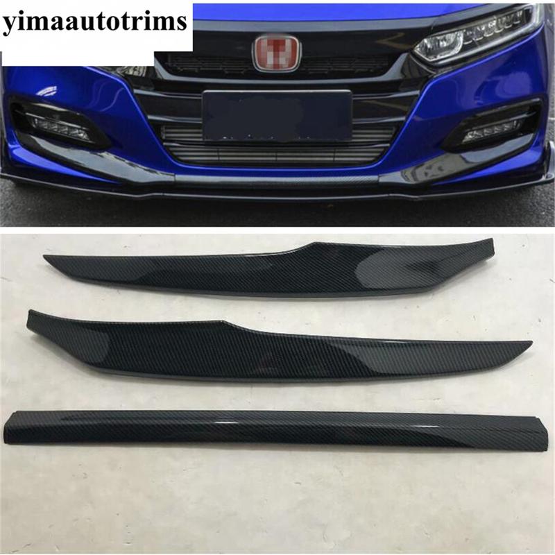 Car Front Bumper Bottom Panel Protection Cover Trim ABS Red /Carbon Fiber / Chrome Accessories For Honda Accord 10th 2018 -