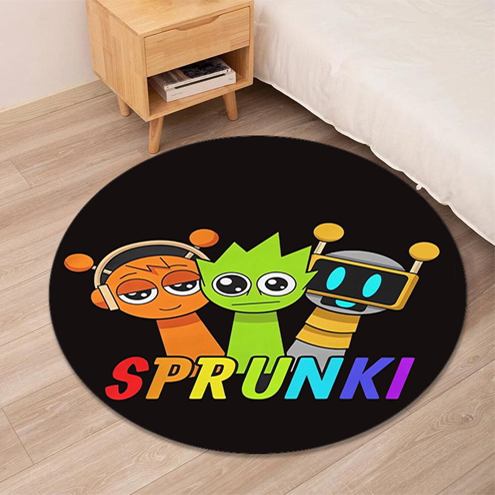 Sprunki Printed Round Rug Carpet Chair Rug Area Rug Entryway Doormats,for Office Chair Living Room Bedroom Kitchen Room.