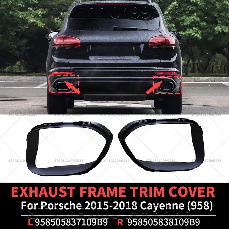 For 2015 2016 2017 2018 Porsche Cayenne (958) Exhaust Frame Trim Cover OEM 958505837109B9 958505838109B9 95850583710 95850583810