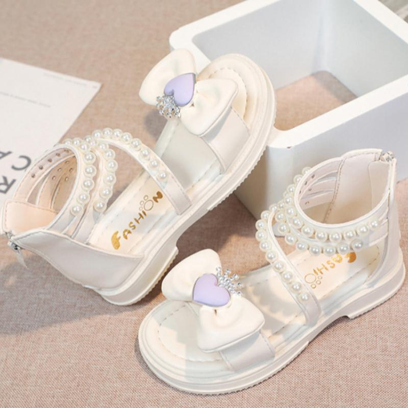 

Girls sandals, summer fashion, soft soled princess shoes, children s Roman shoes 26 білий