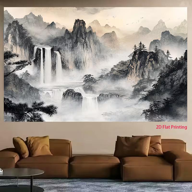 2D Chinese Ink Mountain Backdrop for Traditional & Zen Themed Photoshoot