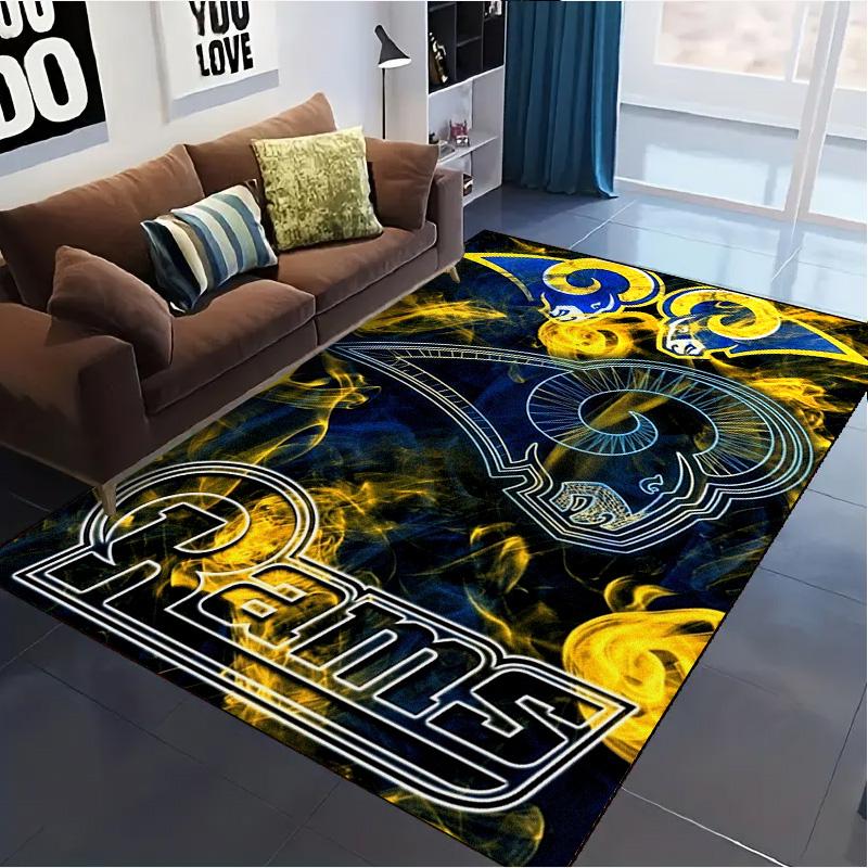 Tappeto Los Angeles Rams per Soggiorno Camera da Letto Casa Decorazione Divano, Tappetino Antiscivolo per Giochi Bambini