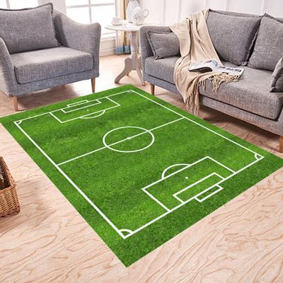 Tappeto da calcio Stampa rettangolo decorativo Attraente tappeto da pavimento per area di campo per camera da letto