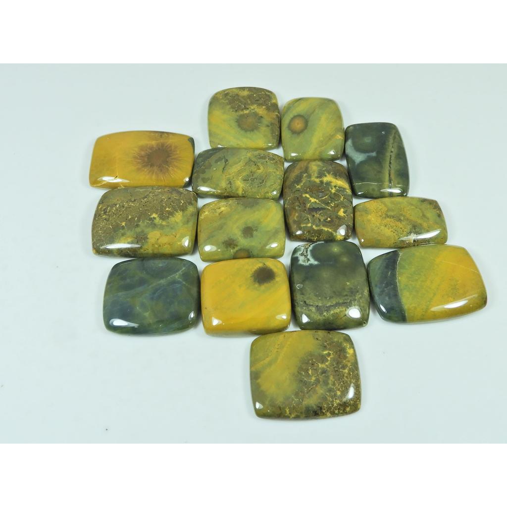 308Cts.Natural Ocean Jasper Octagon Shape Cabochon Loose Gemstone 14Pcs Lot C-3495