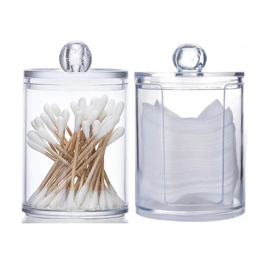 3 ks Úložný box Průhledný Dávkovač na vatové tampony a tyčinky Velká kapacita Prachotěsná Víceúčelová Úložná nádoba Dóza