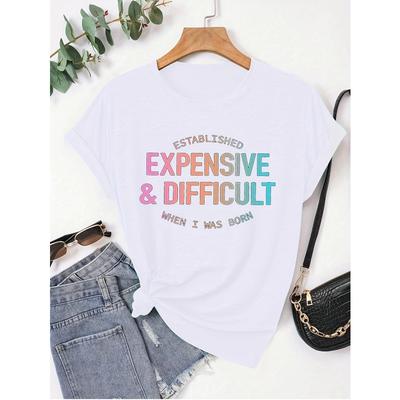 Europäische Größen Damen T-Shirt Teuer & Schwierig Tee