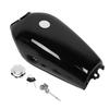 Fuel Motorcycle Universal Bright Black Retro Fuel Gas with Cover Switch Fit for CG125 Fuel Tank with Cap Switch Gas Tank