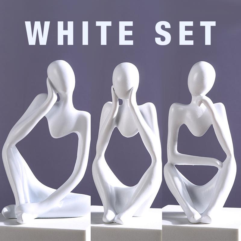 

Набор «Мыслитель» Абстрактные статуи Скульптуры песочного цвета Фигурка для йоги Декор для гостиной в скандинавском стиле Украшения для стола