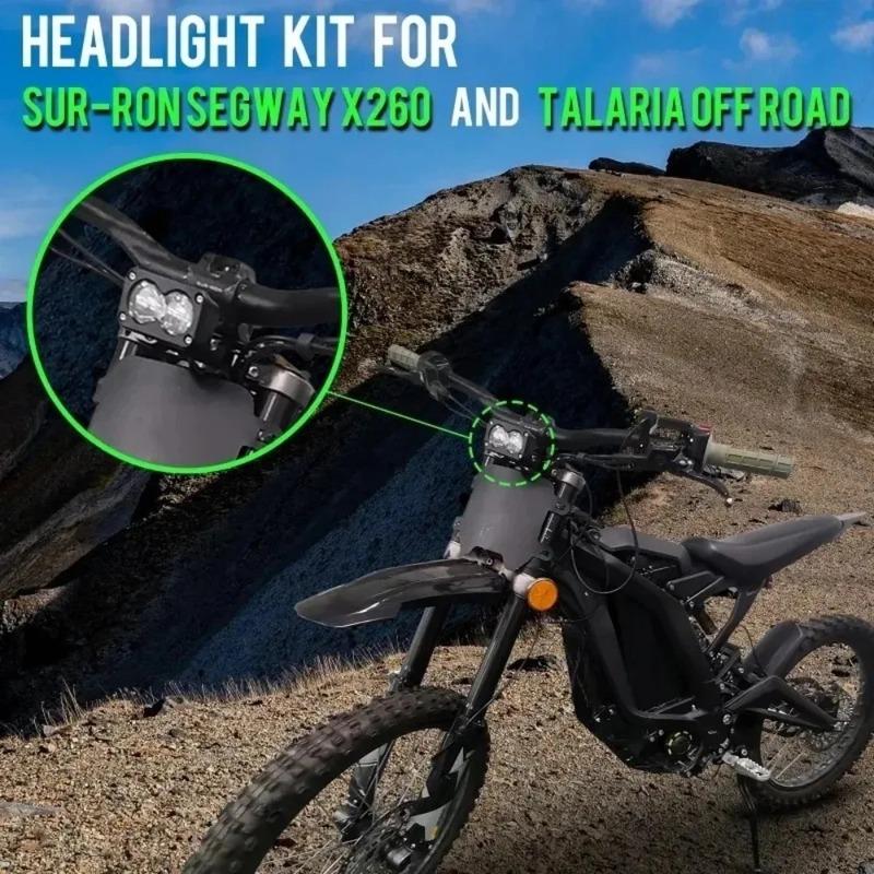 New 1pcs LED Car Headlight for Sur-Ron Segway Talaria 20W LED Headlight Switch White Spot Flood Pod Combo Kit Waterproof