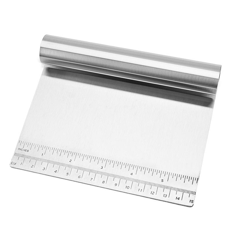 Stainless Steel Half-Moon Dough Cutter & Scraper with Scale