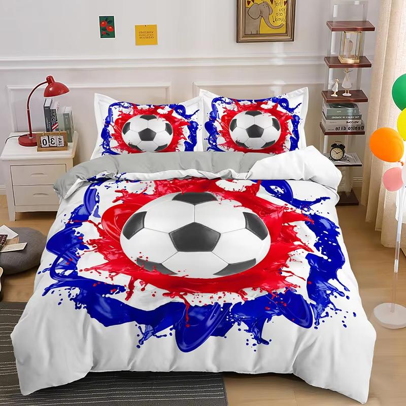 

Fotbal Soft Duvet Cover Bal Sport Theme Beding Set Socer Warm Comforter Cover Twin Quen For Children Kids Boy Ten Rom Bal Bedspread Cover 135*200cm Eu-Single