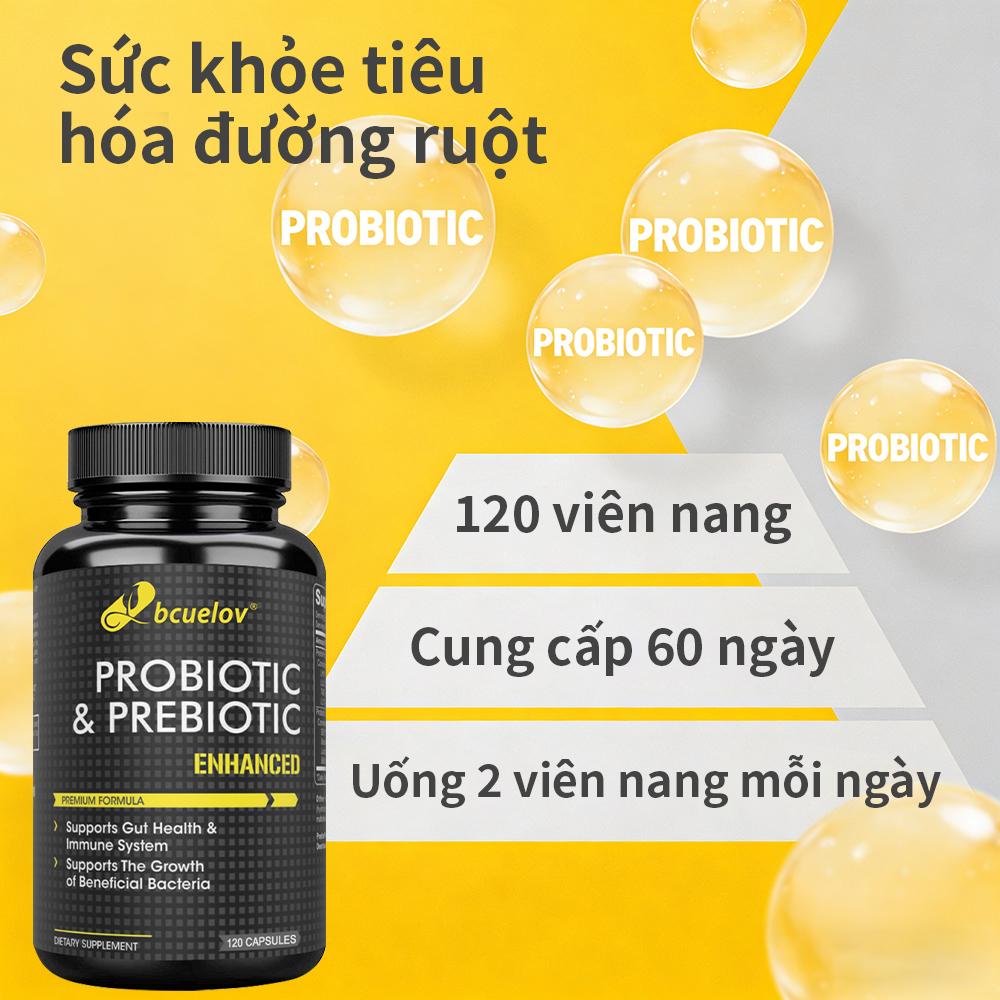 Probiotics and prebiotics capsules with 4.4 billion CFU of active bacteria to protect intestinal health and enhance immunity 120 capsules