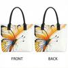 Watercolor Butterfly Print Tote Bag Fashion Casual Large Capacity Shoulder Handbag for Daily Use