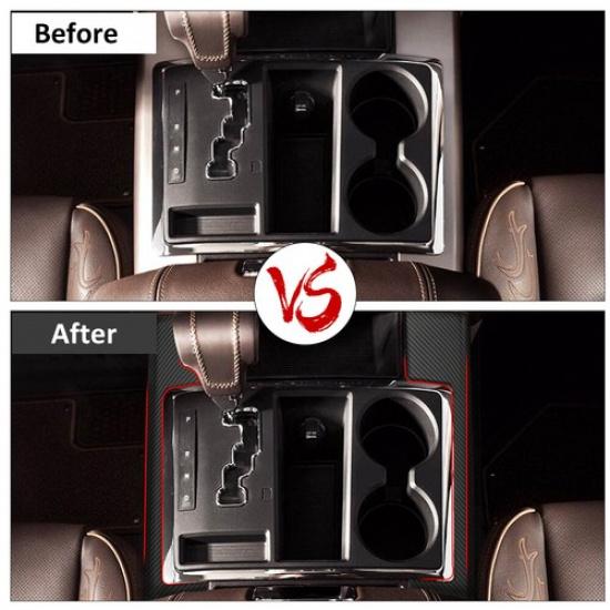 Carbon Fiber Gear Shift Cup Holder Side Panel Trim For Dodge Ram 1500 2010-2012