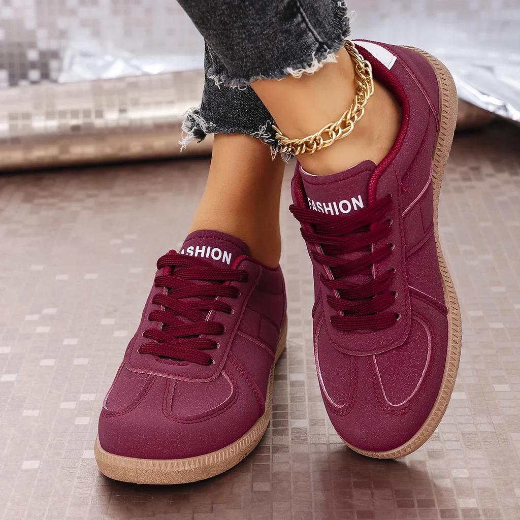 Wiosna 2025 Nowe Sznurowane Damskie Buty Sportowe Plus Size Damskie Sneakersy Mieszane Kolory Damska Moda Wszechstronne Płaskie Casualowe Sneakersy