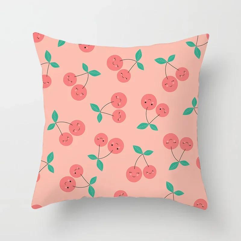 45*45 Fruit Cushion Cover For Wedding Decoration Pillow Case Avocado Orange Strawberry Print Home Decor Party
