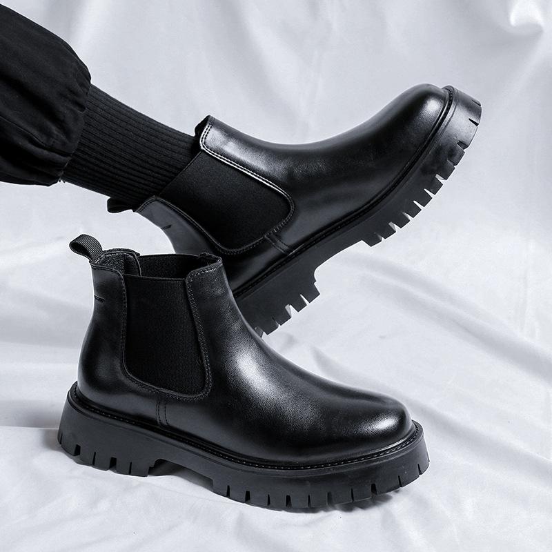 New retro Chelsea boots men's high-top shoes British cigarette boots spring and autumn Martin boots 3553-E