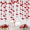 52Ft Valentines Day Party Decorations Red Heart Garland Metallic Glitter Hanging Heart Streamer Banner for Anniversary Mother's Day Engagement