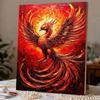 Framed Pearl Bead Painting Kit Rising Phoenix Design DIY Shiny Canvas Art Relaxing Craft Gift for Craft Lovers Wall Decor Home Ornament