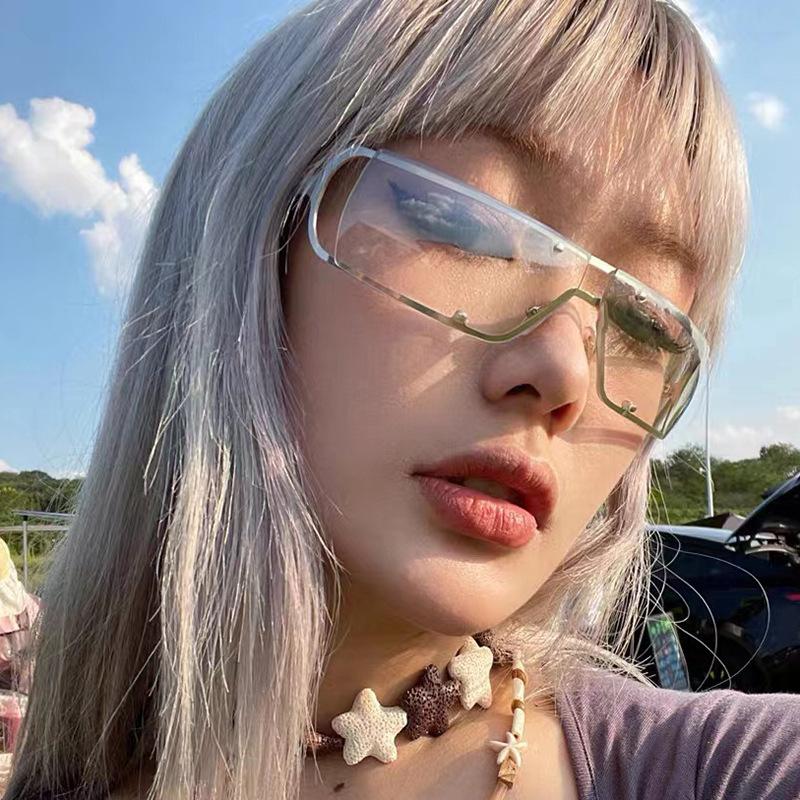 Square Women Sunglasses Vintage Rectangle Lens Female tie sun Glasses Men Retro Oculos Future technology sunglasses Eyewear