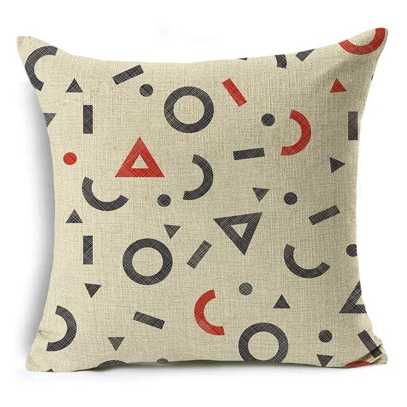 Mandala Graffiti Cushion Cover 45X45Cm Linen Decorative Pillow Cover Sofa Bed Pillow Case