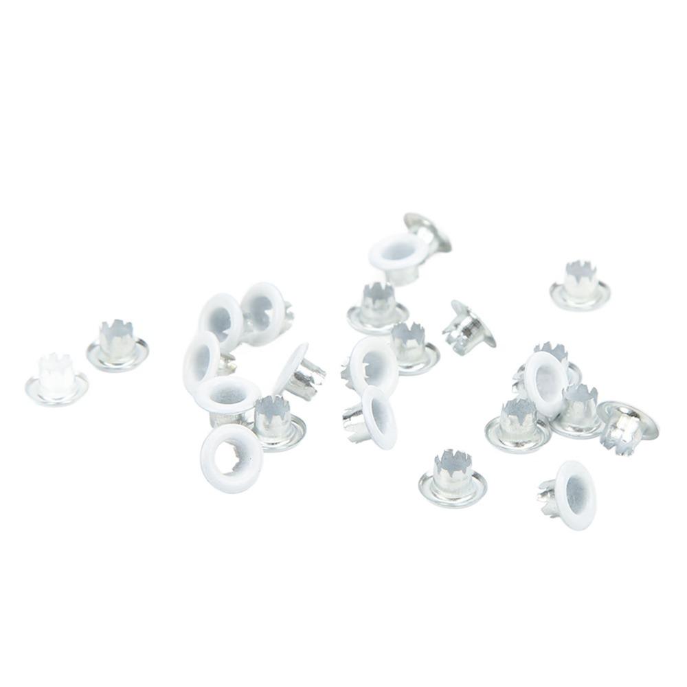 500pcs 5mm Hole Metal Eyelets Color Round Snap Buttons Tiny Grommet Round Edge Grommets  Sewing белый