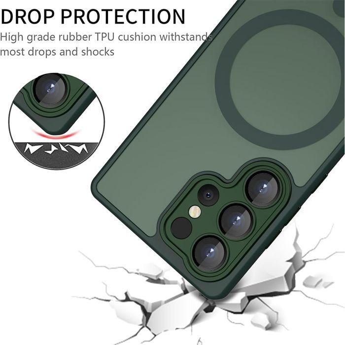 Coque Antichoc - BOOLING - pour Samsung Galaxy S26 Ultra - avec Anneau Magnétique - Vert Nuit - 2 Vitres
