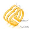 Gold Tone Silver Tone Color Latest Women Trendy Stylish Stainless Steel Geometric Smooth Waves Rings Open Finger Rings Jewelry Trend RingsFashion