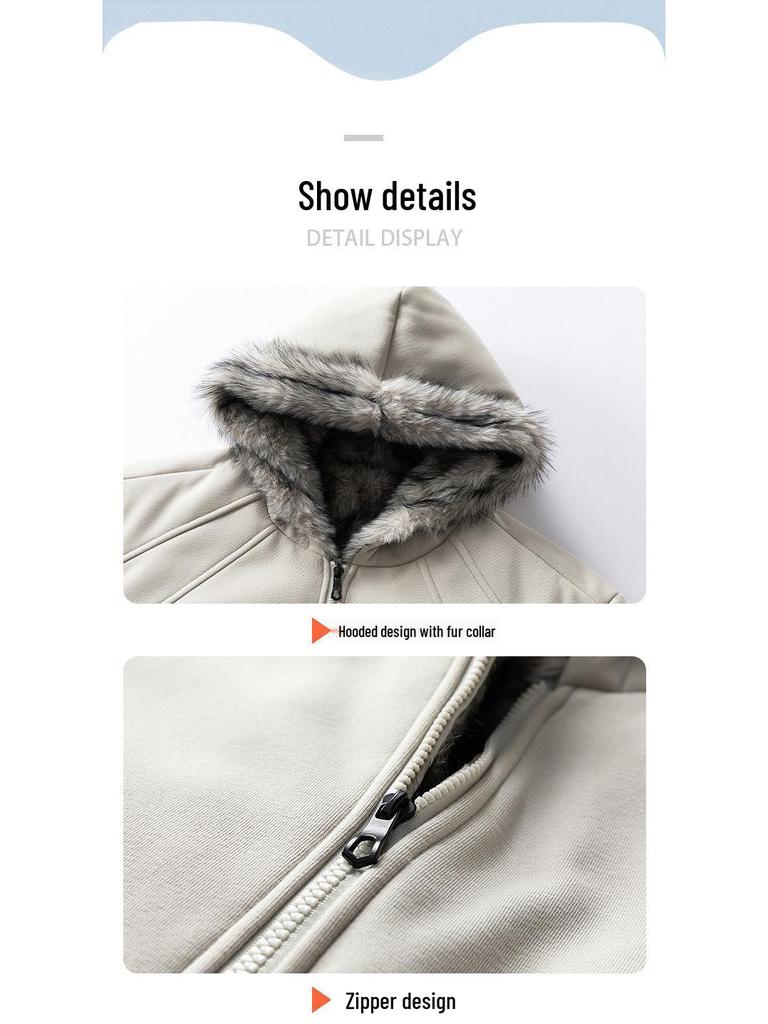 2025 Men's Trendy Lightweight Winter Jacket: Velvet-Lined, Thick, Warm, Fashionable, Loose-Fit Outerwear